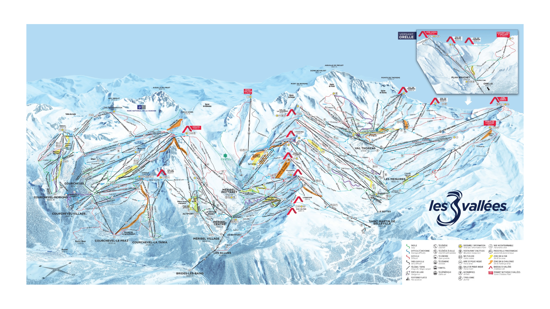 Les 3 Vallées Ski Map